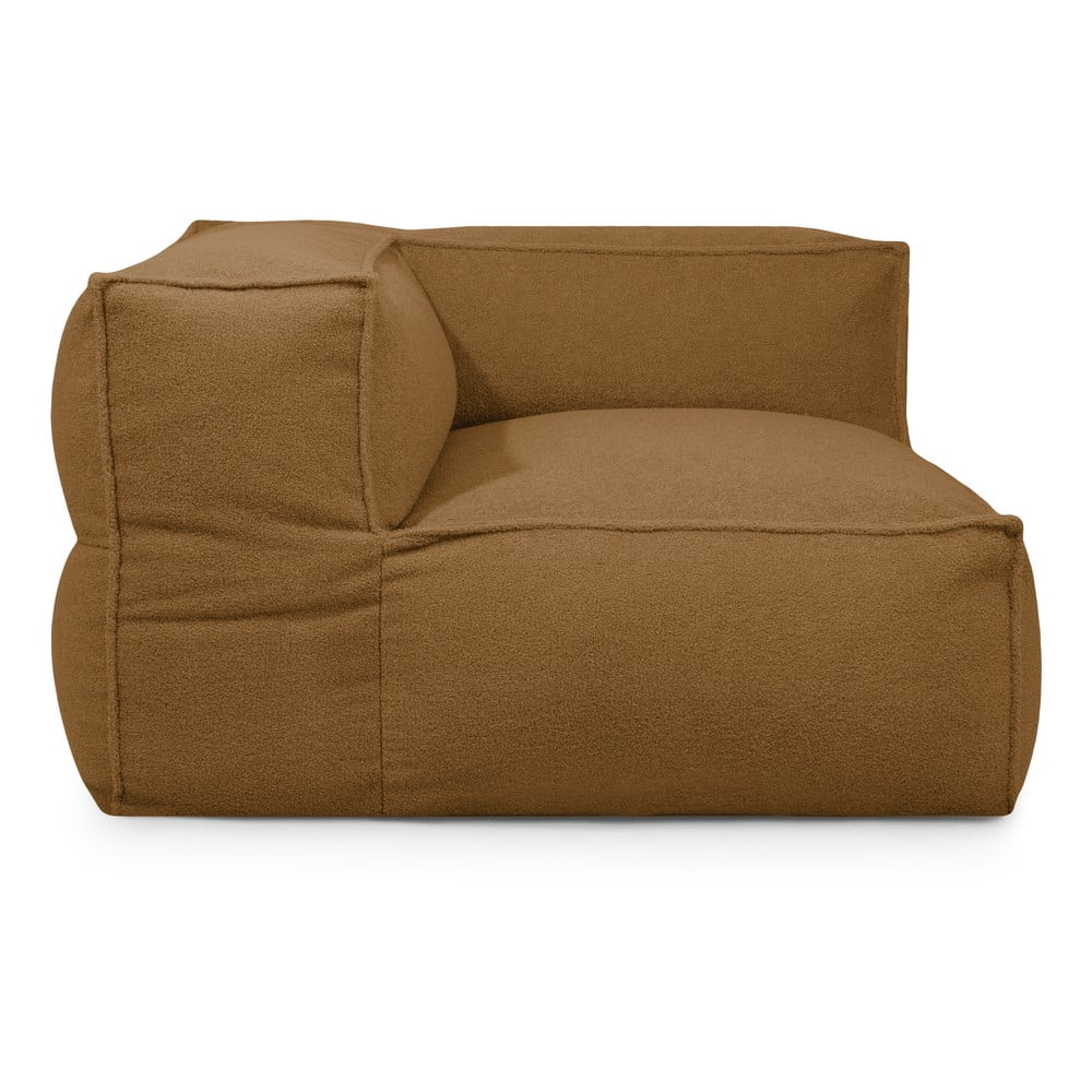 Barna buklé babzsákfotel Mass Corner 125 Left – SLOWDOWN