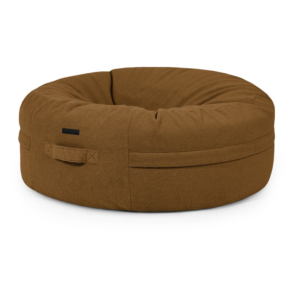 Barna buklé babzsákfotel Roll 135 – SLOWDOWN