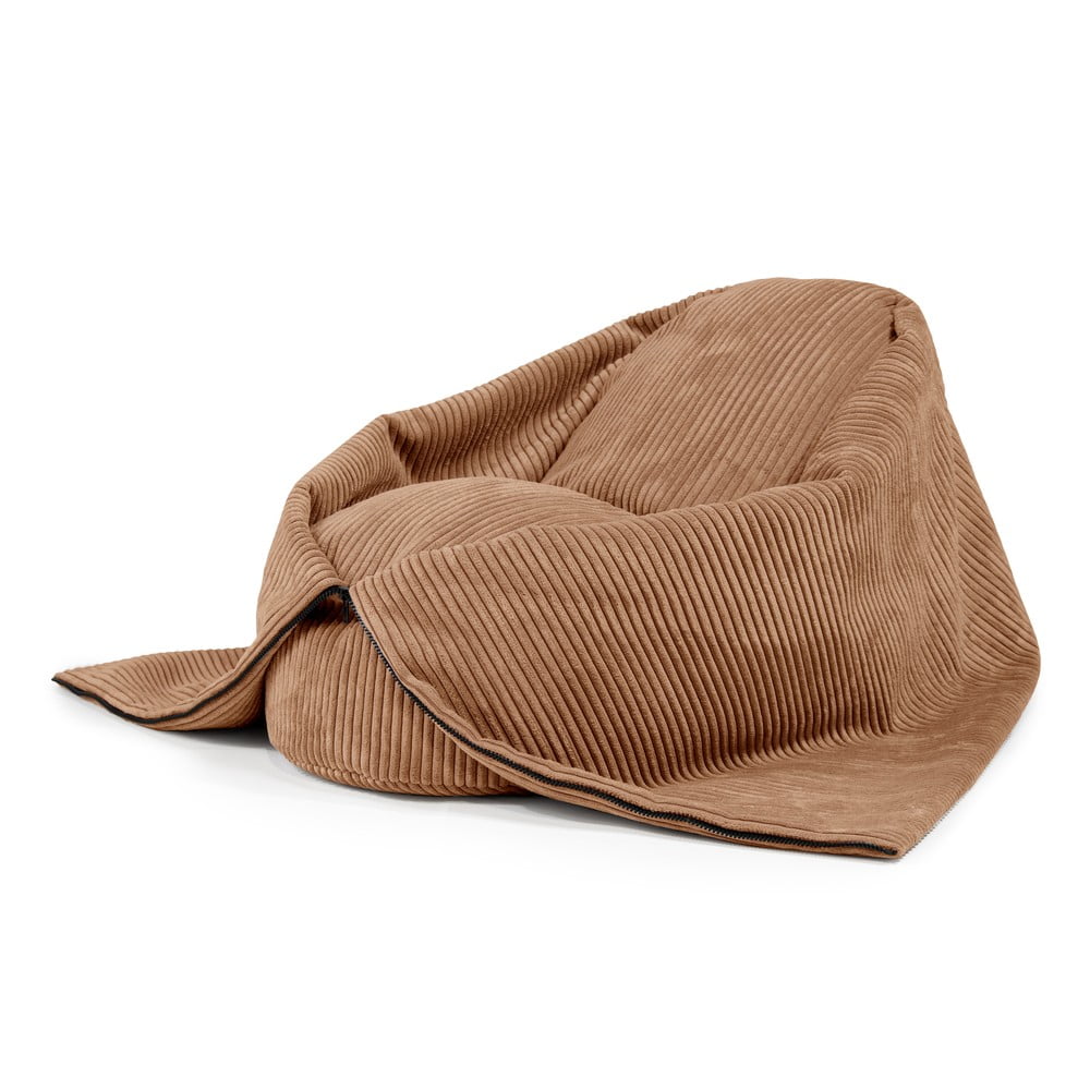 Barna kordbársony gyerek babzsákfotel Cocoon 100 – SLOWDOWN