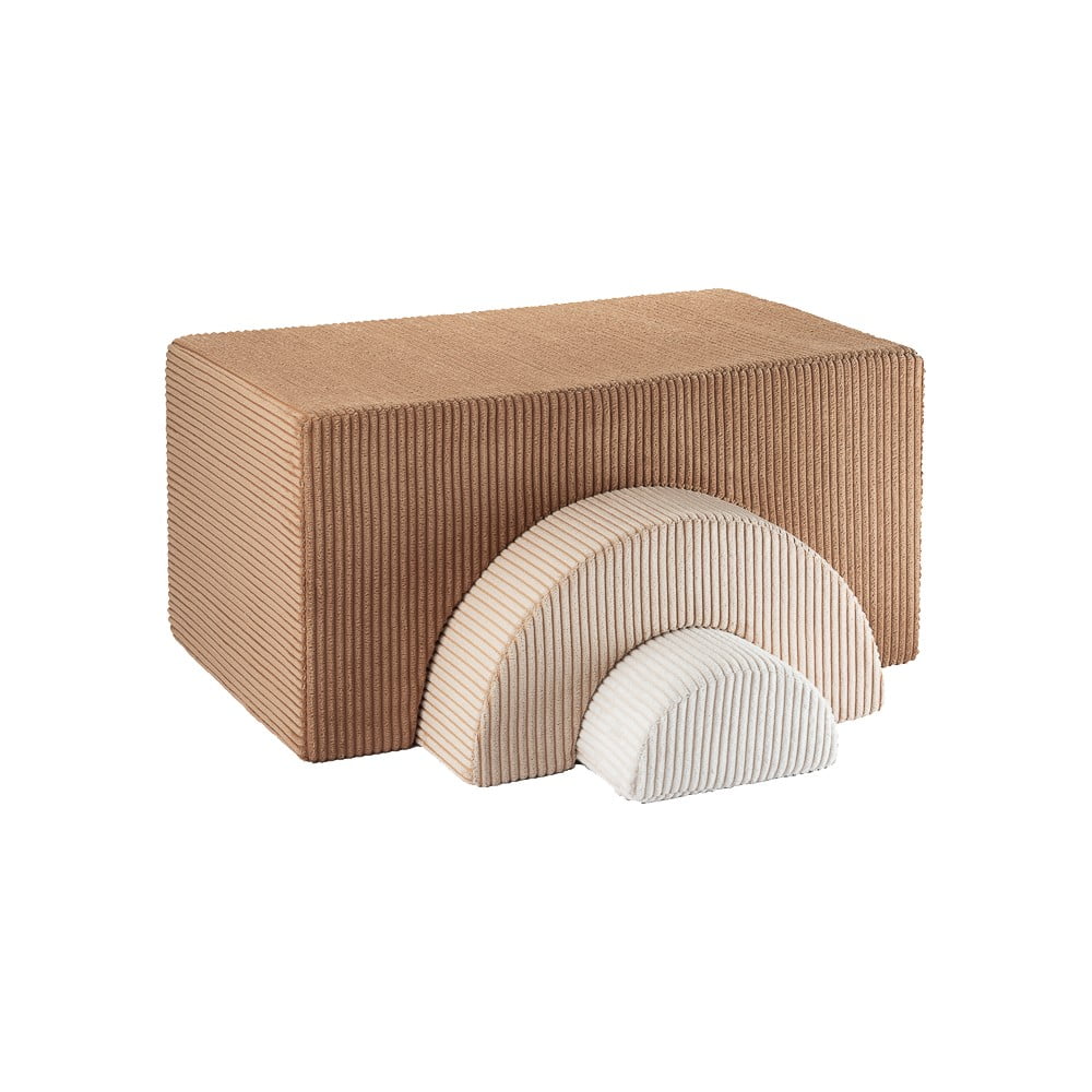 Barna kordbársony gyerek puff Rainbow – Wigiwama