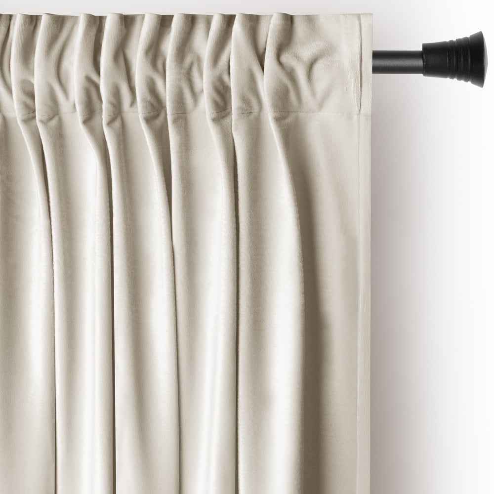 Bézs bársony dimout (részleges sötétítő) függöny 140x270 cm Pleat – Restilo