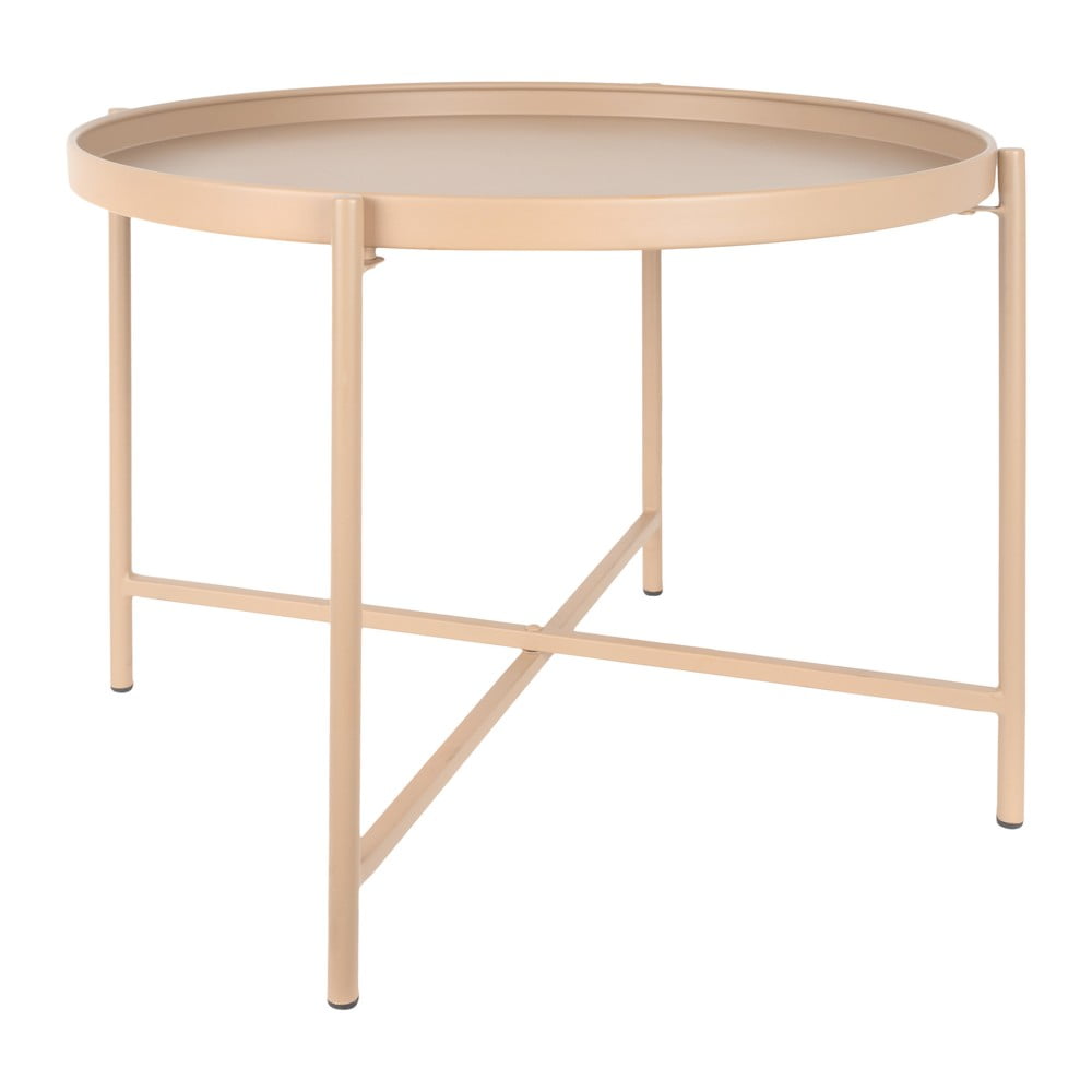 Bézs fém kerek dohányzóasztal ø 50 cm Meseta  – Leitmotiv
