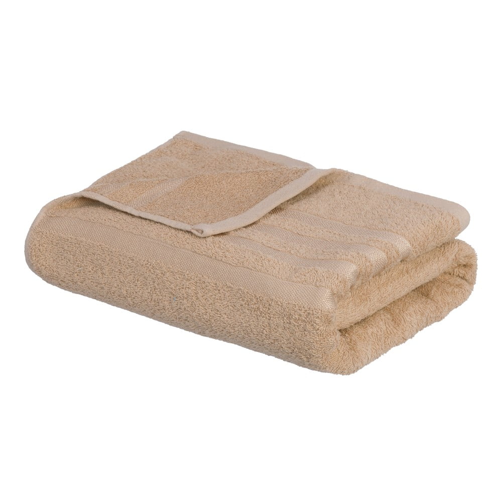 Bézs frottír pamut fürdőlepedő 100x150 cm Simple – Casa Selección