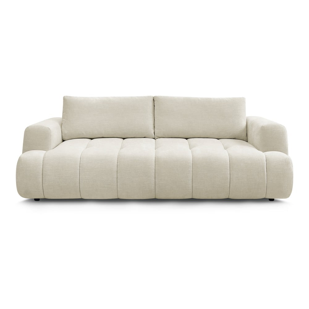 Bézs kinyitható-tárolóhelyes kanapé 251 cm Fuji – Bobochic Paris