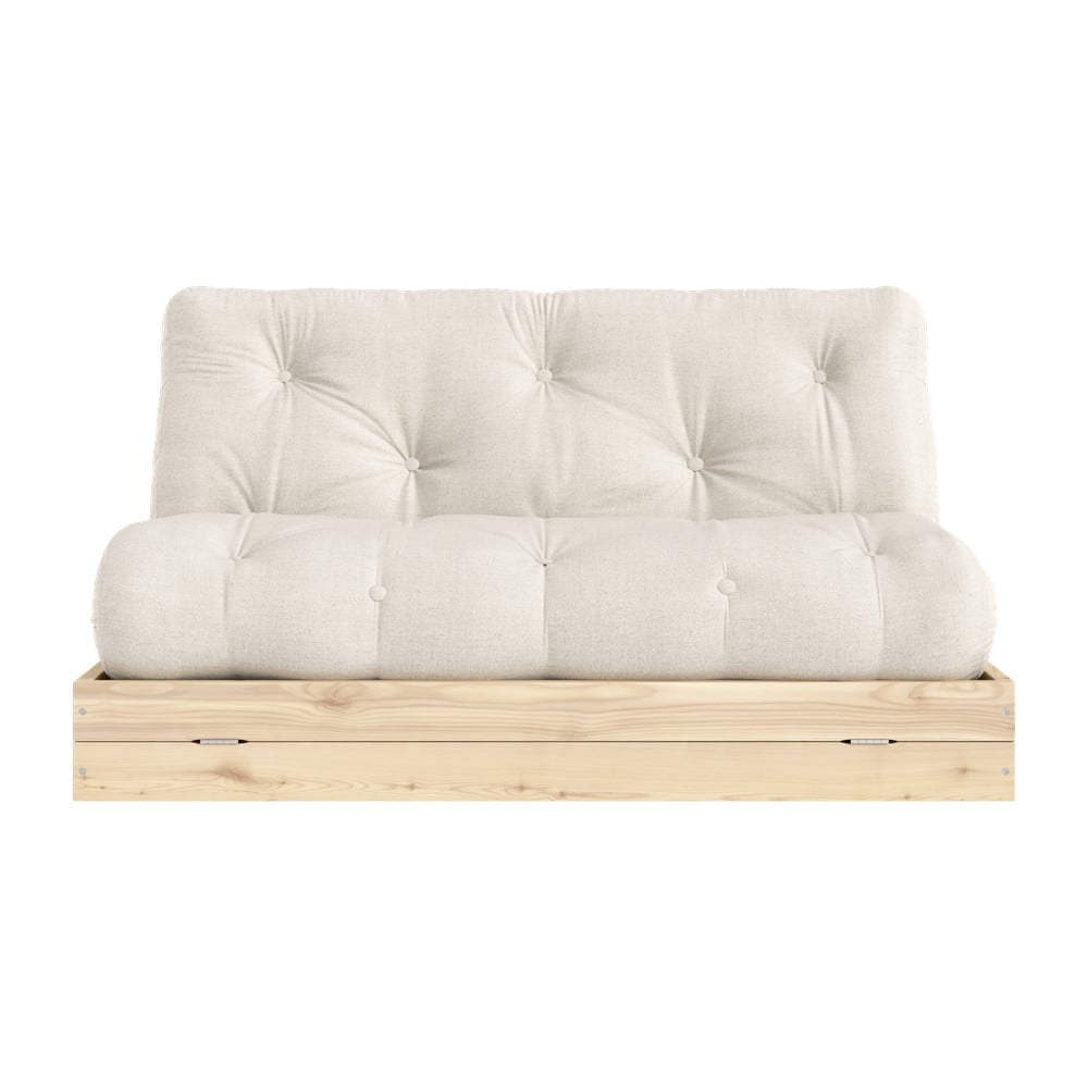 Bézs len kinyitható kanapé 145 cm Flip – Karup Design