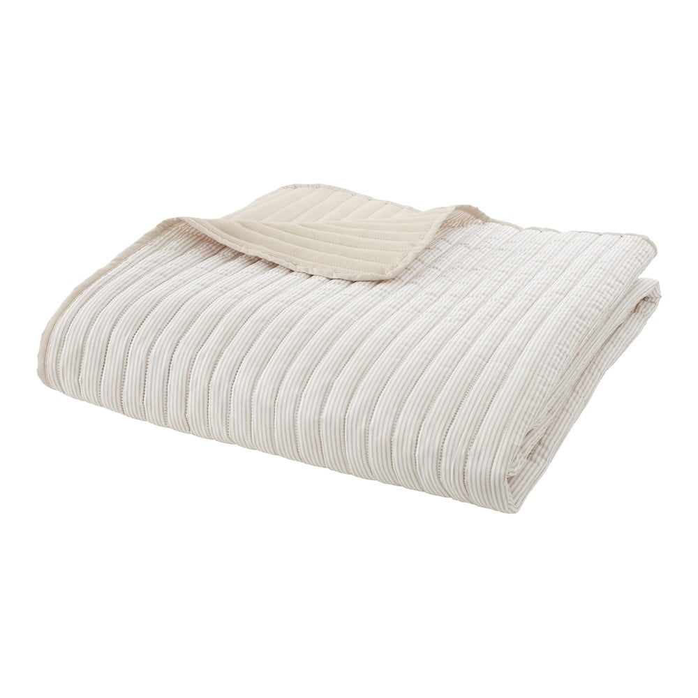 Bézs steppelt ágytakaró 220x230 cm Stripe – Catherine Lansfield