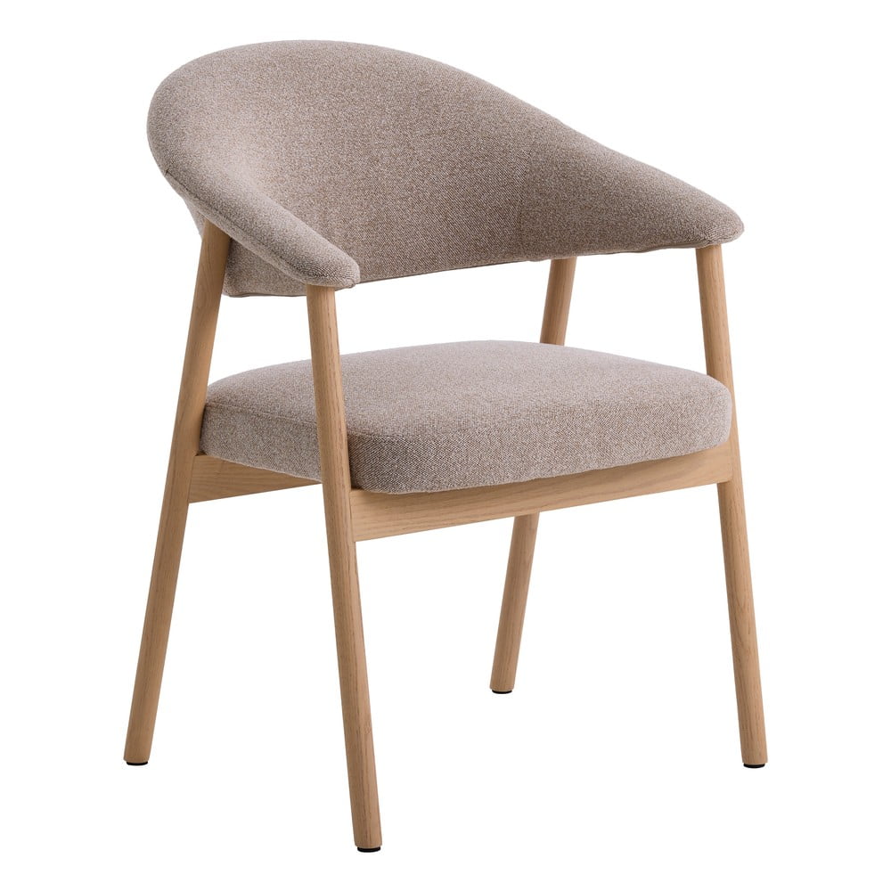 Bézs tölgyfa karfás étkezőszék szett 2 db-os Elk – Unique Furniture