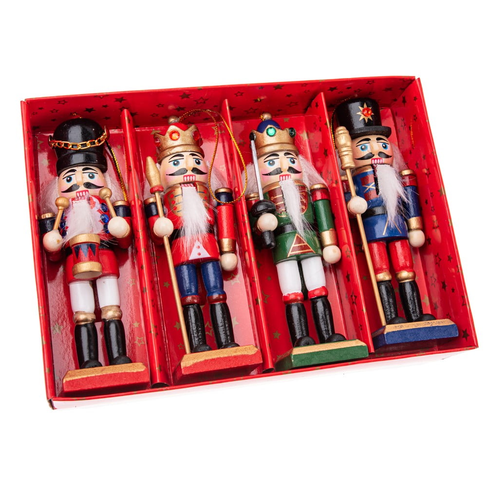 Fa karácsonyfadísz készlet 4 db-os 12