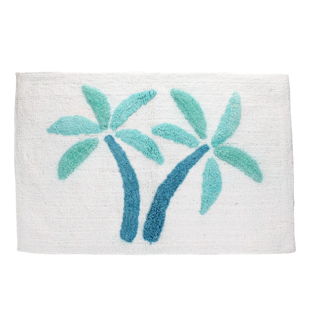 Fehér-kék fürdőszobai kilépő 50x80 cm Palm Trees – Rex London