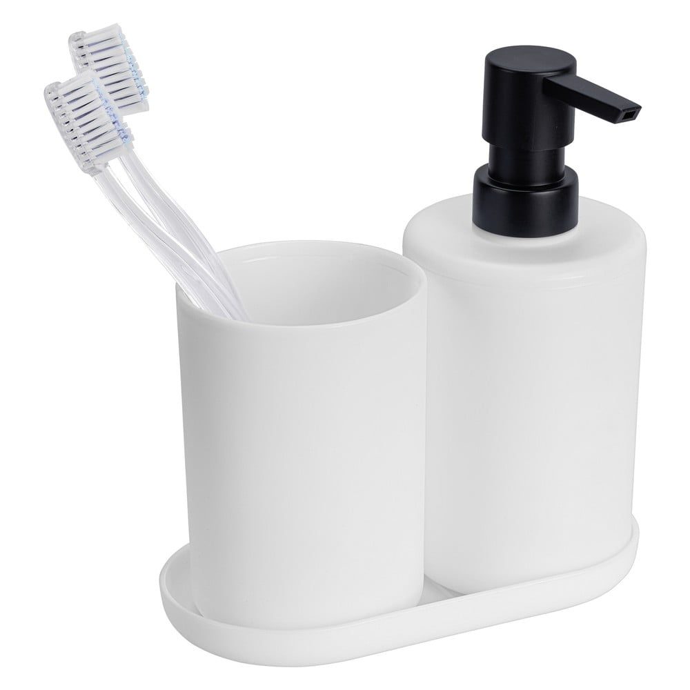 Fehér műanyag fürdőszobai kiegészítő szett Fano – Allstar