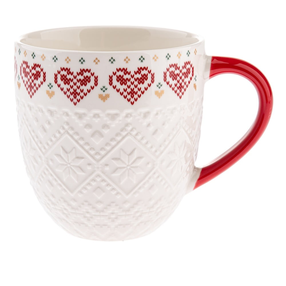 Fehér porcelán bögre karácsonyi mintával 630 ml Knitting – Dakls