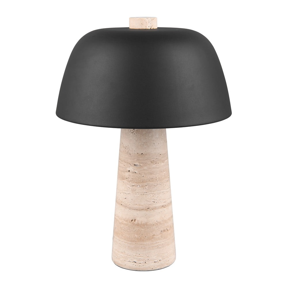 Fekete-bézs asztali lámpa fém búrával (magasság 41 cm) Timba – Trio Select