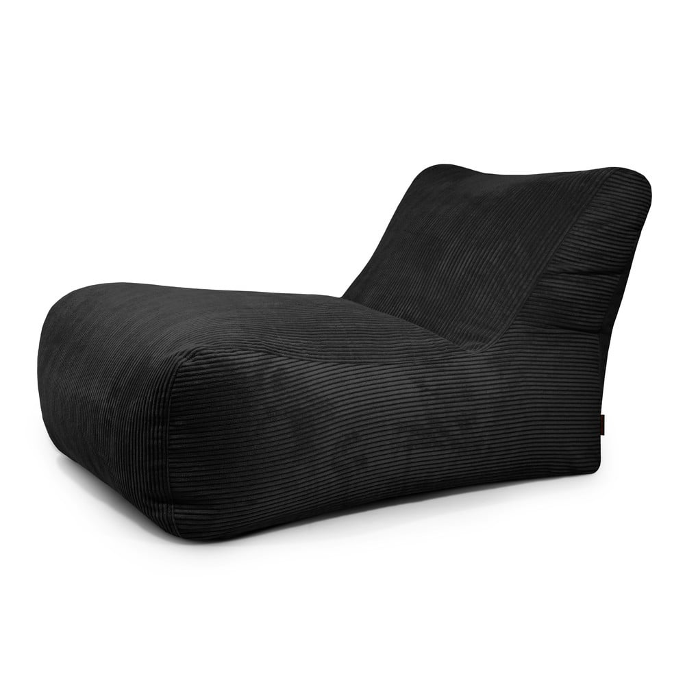 Fekete kordbársony babzsákfotel Lounge 100 – SLOWDOWN