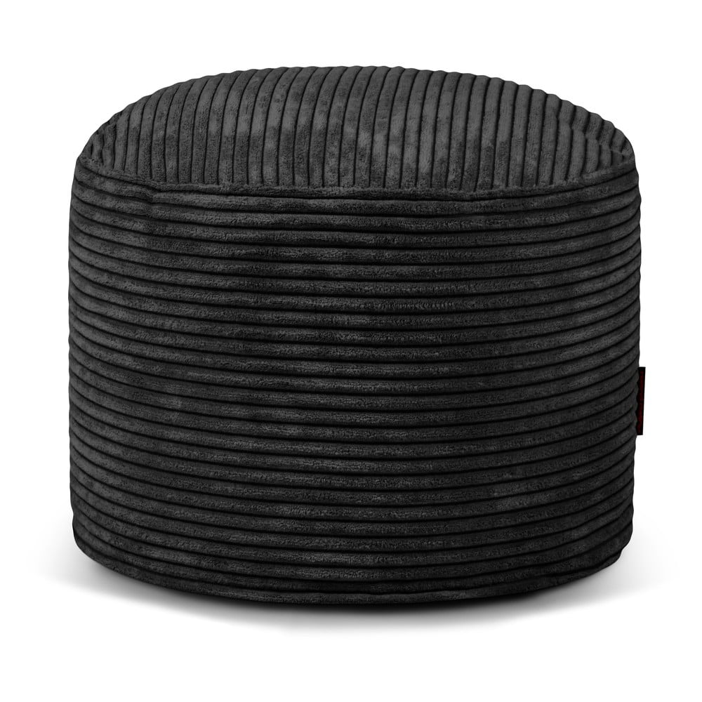 Fekete kordbársony babzsákfotel Mini – SLOWDOWN