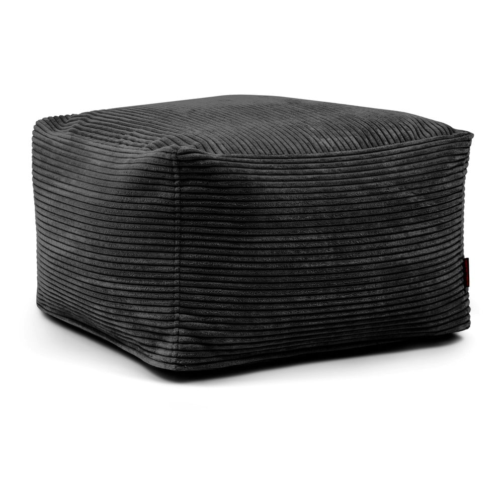 Fekete kordbársony babzsákfotel Softbox MooG – SLOWDOWN