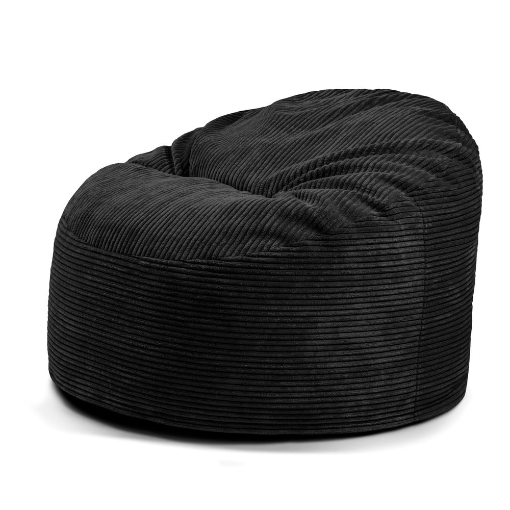 Fekete kordbársony gyerek babzsákfotel Om 85 – SLOWDOWN