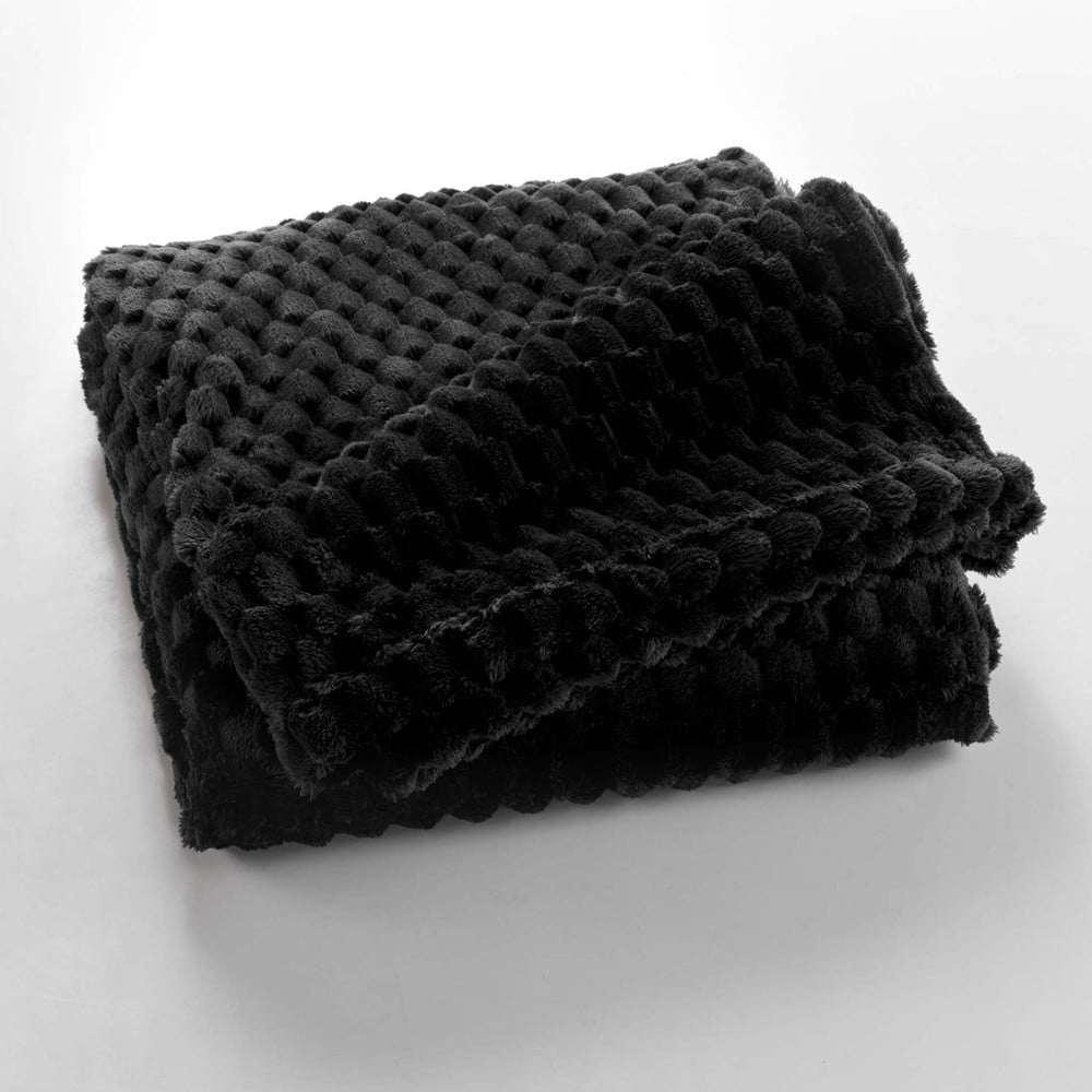 Fekete mikroflanel takaró 125x150 cm Mini Frosty – douceur d'intérieur