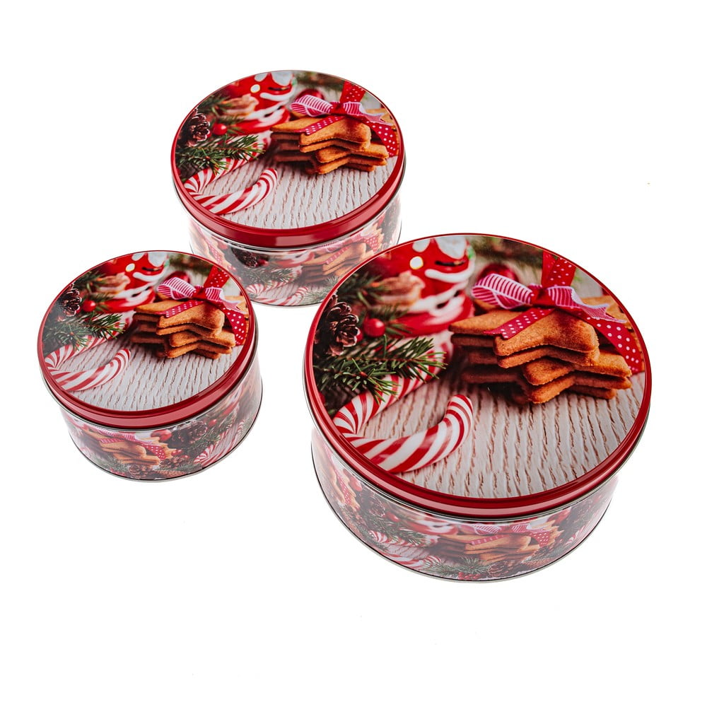 Fém aprósütemény tartó doboz szett 3 db-os Christmas – Dakls