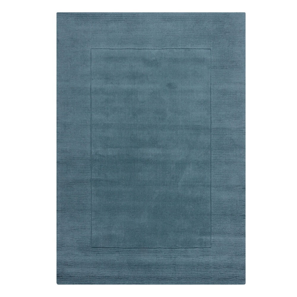 Kék kézi szövésű gyapjú szőnyeg 120x170 cm Textured Wool Border – Flair Rugs
