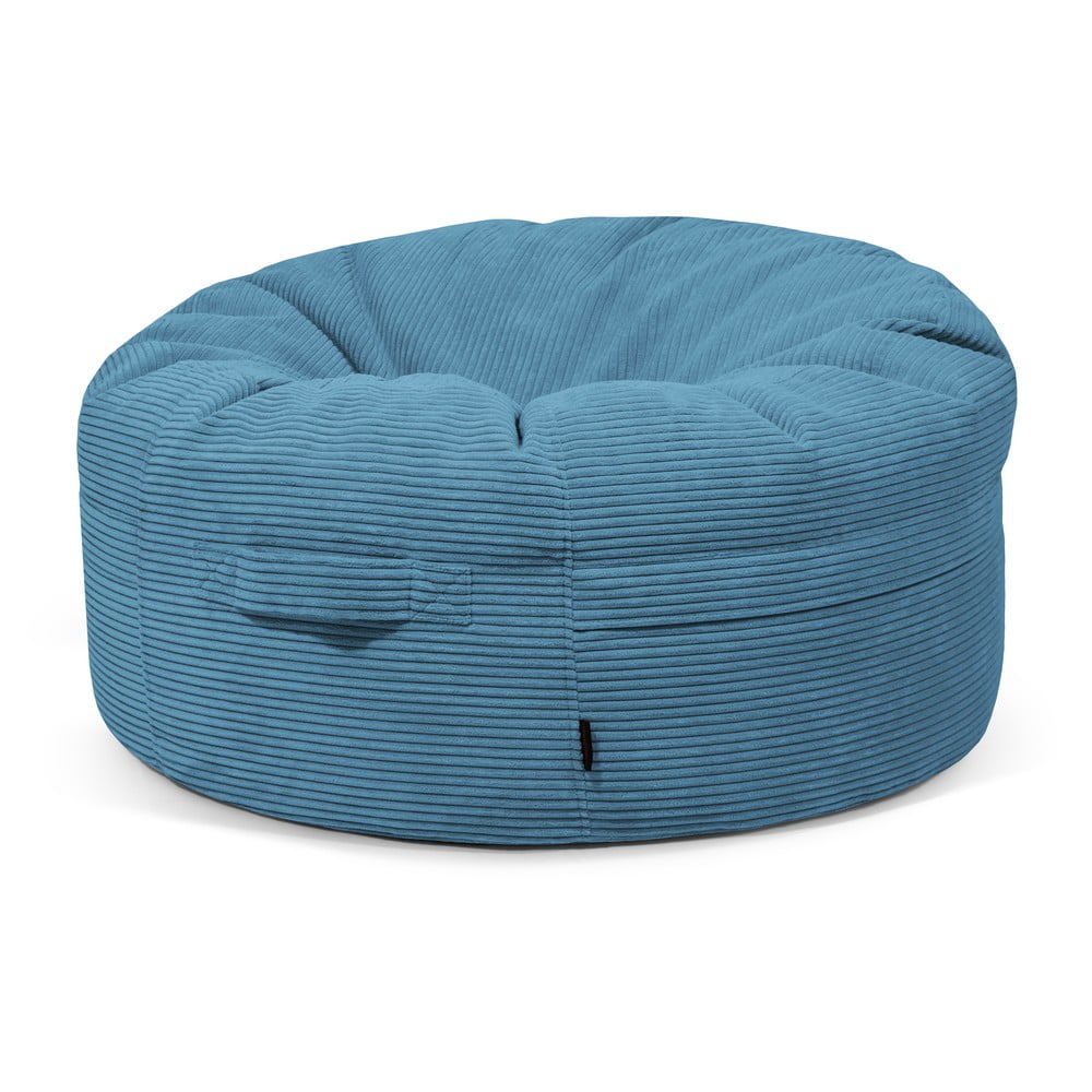 Kék kordbársony babzsákfotel Roll 105 – SLOWDOWN