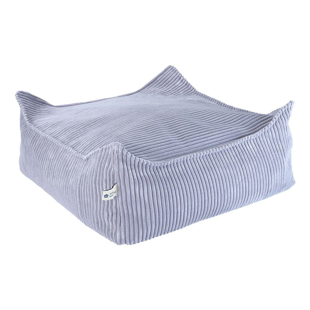 Kék kordbársony gyerek babzsákfotel Square – Wigiwama