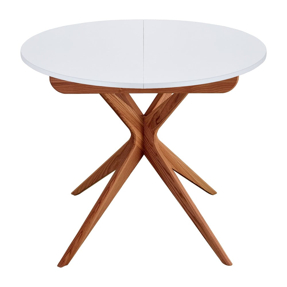 Kerek bővíthető étkezőasztal hosszabbító asztallappal ø 90 cm Jubi – Ragaba