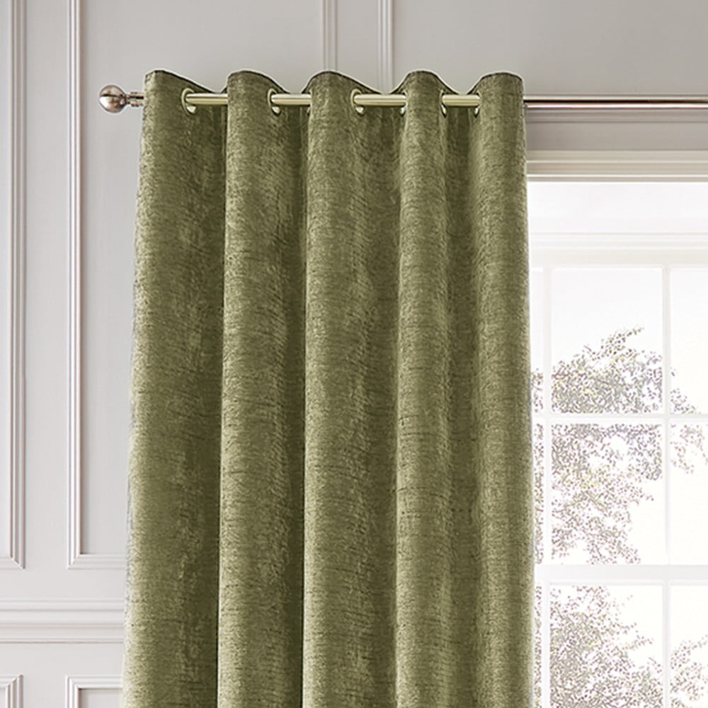 Khaki zsenília termo függöny szett 2 db-os 168x183 cm Selene Luxury Chenille – Hyperion