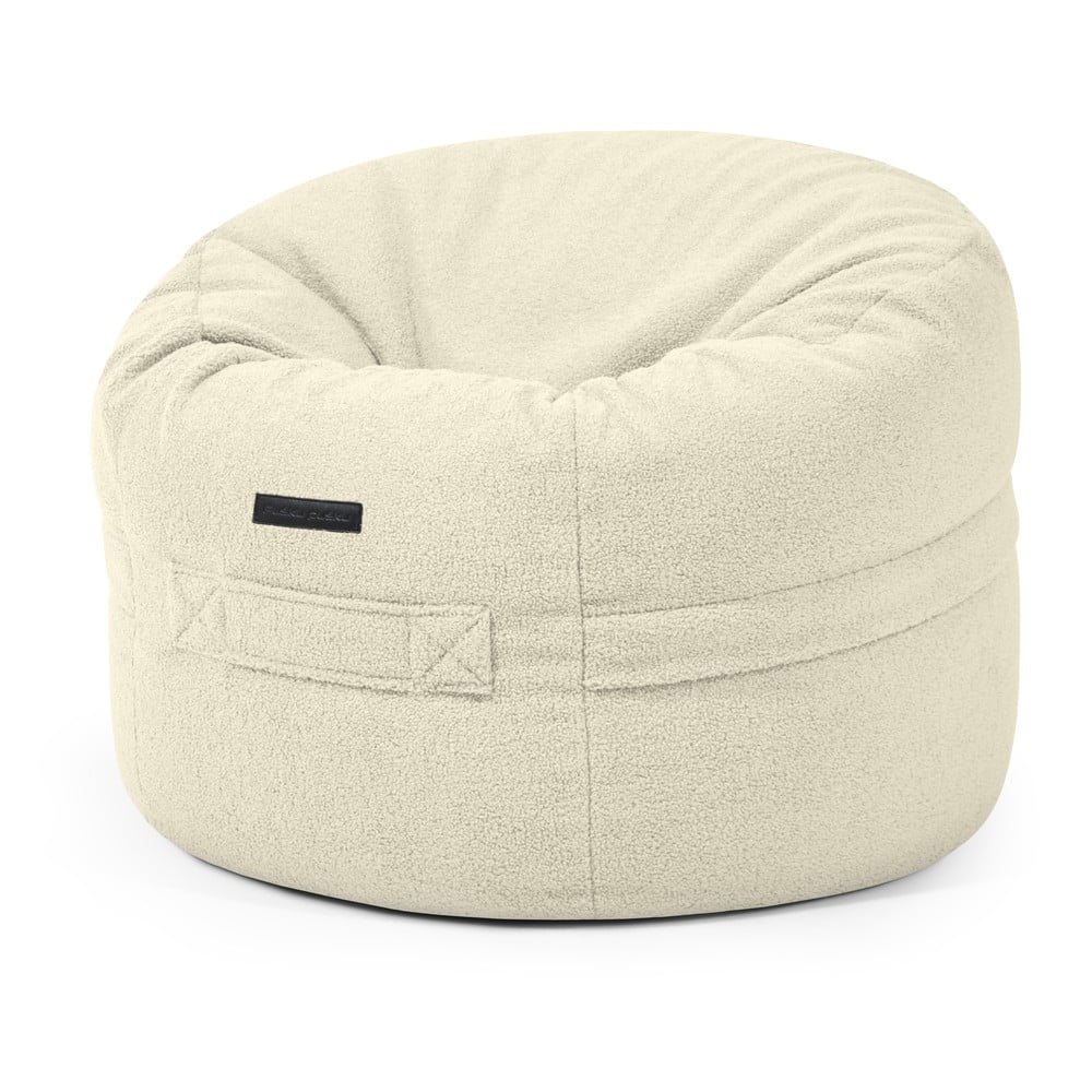 Krémszínű buklé gyerek babzsákfotel Roll 80 – SLOWDOWN