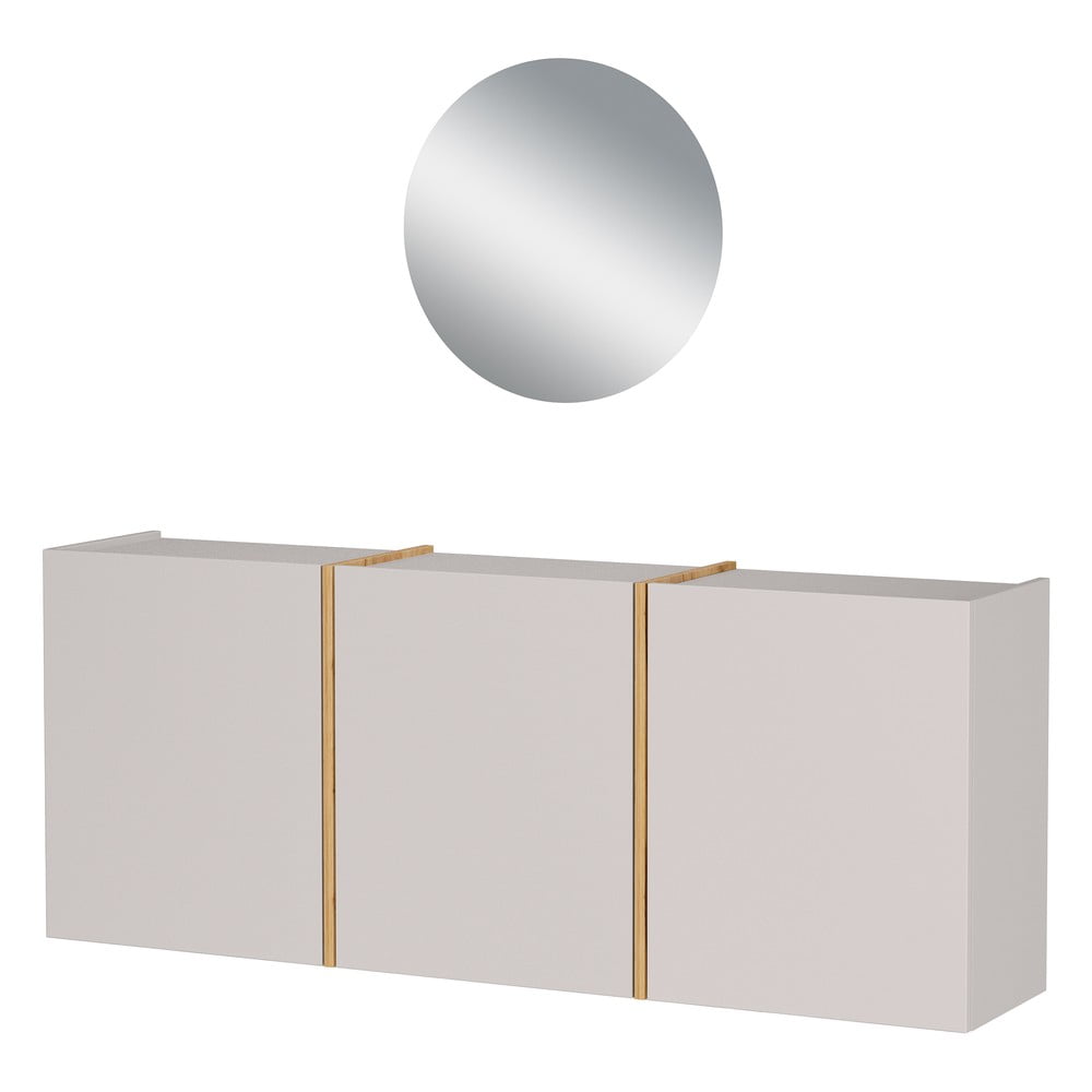 Krémszínű előszoba bútor 138x200x27 cm Libbiano – Germania