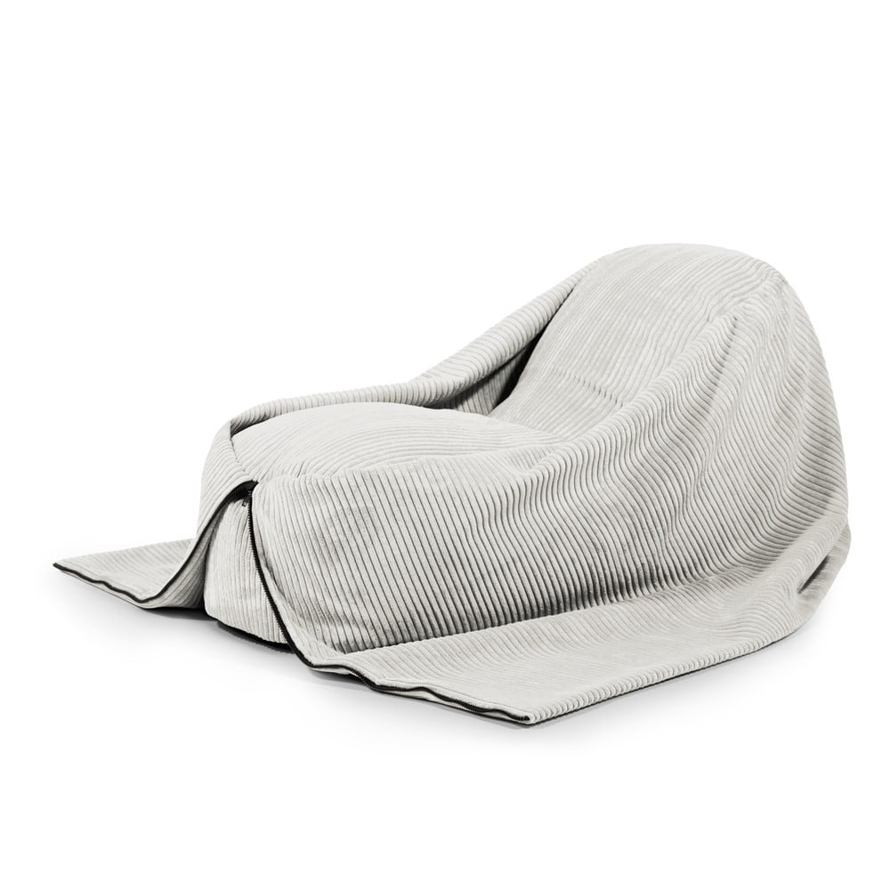 Krémszínű kordbársony gyerek babzsákfotel Cocoon 120 – SLOWDOWN