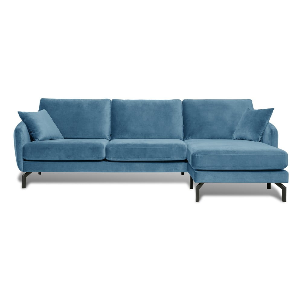 Magic kék bársony sarokkkanapé