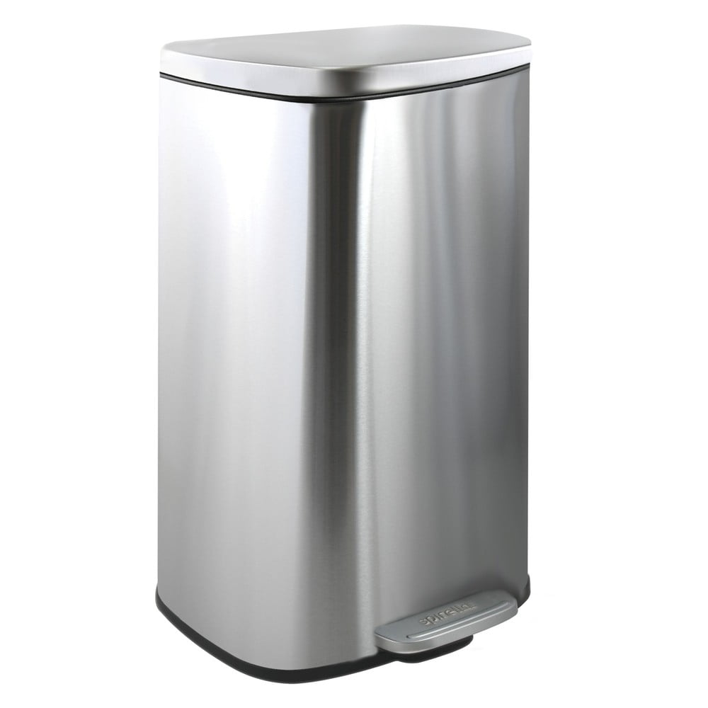 Matt ezüstszínű acél pedálos szemetes 50 l   Akira – Spirella