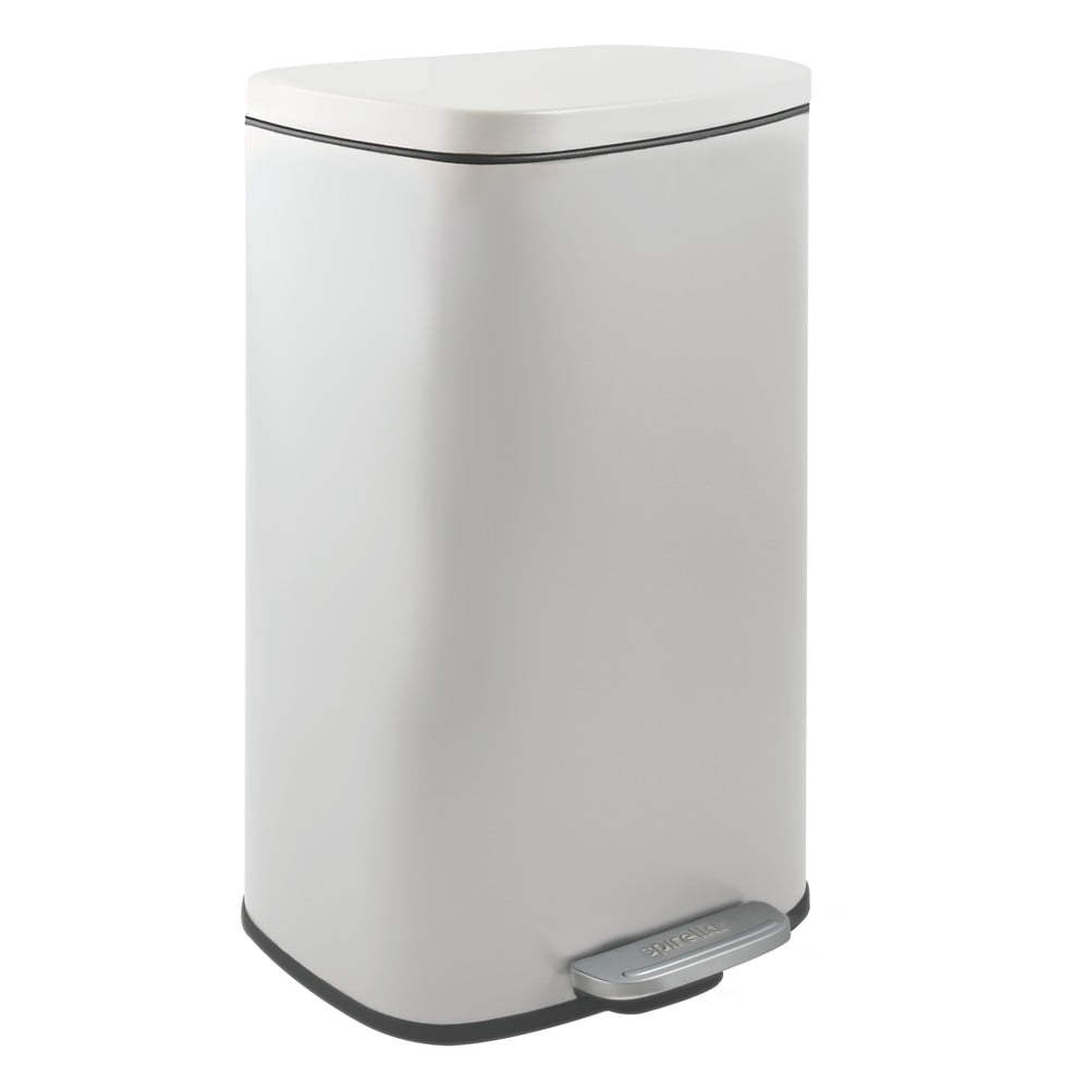 Matt fehér acél pedálos szemetes 50 l   Akira – Spirella