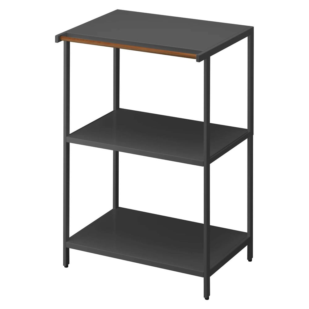 Matt fekete acél polcos állvány 60x90x46