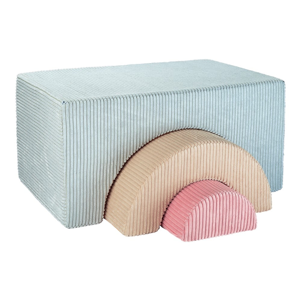 Mentazöld kordbársony gyerek puff Rainbow – Wigiwama