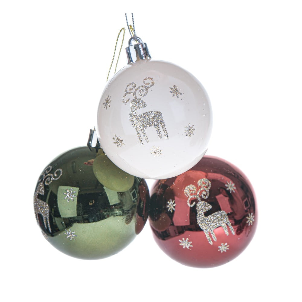 Műanyag karácsonyfadísz készlet 3 db-os ø 6 cm – Dakls