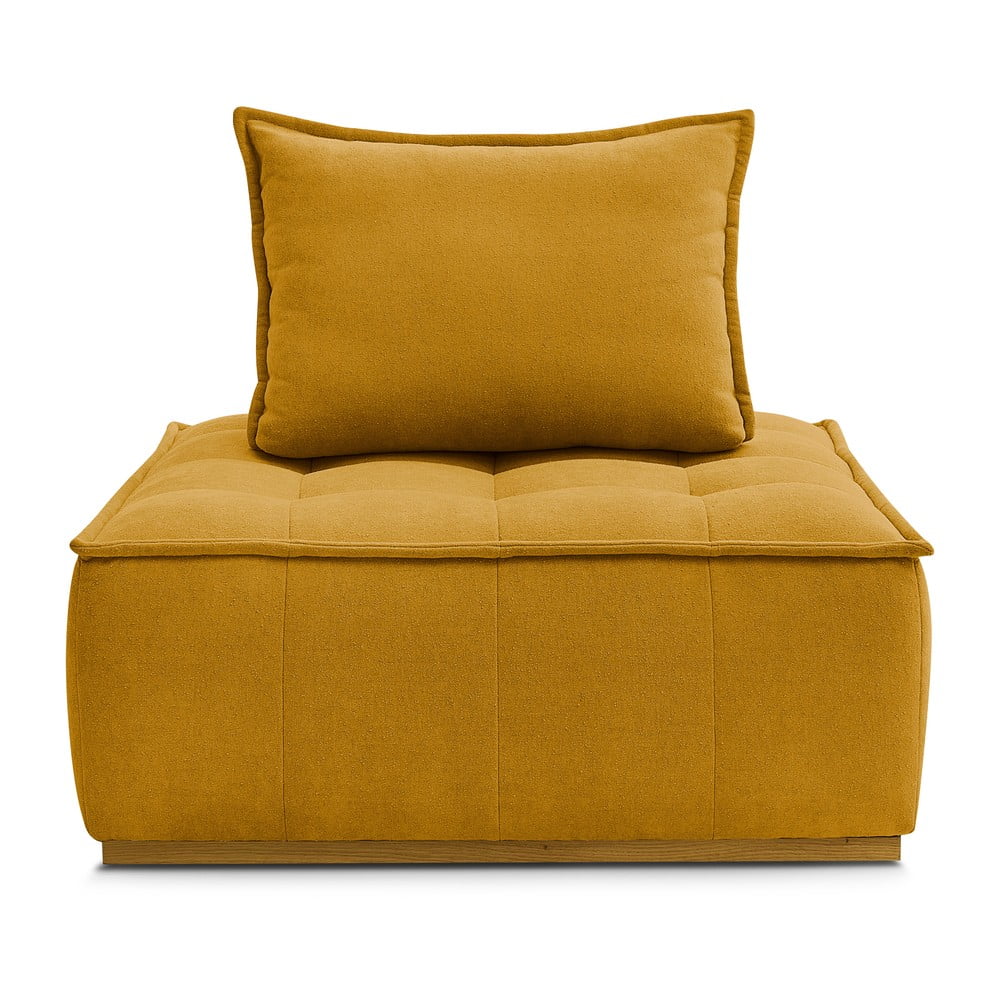 Mustársárga buklé fotel Elisa – Bobochic Paris