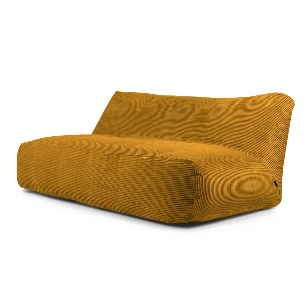 Mustársárga kordbársony babzsákfotel Sofa Tube 190 – SLOWDOWN
