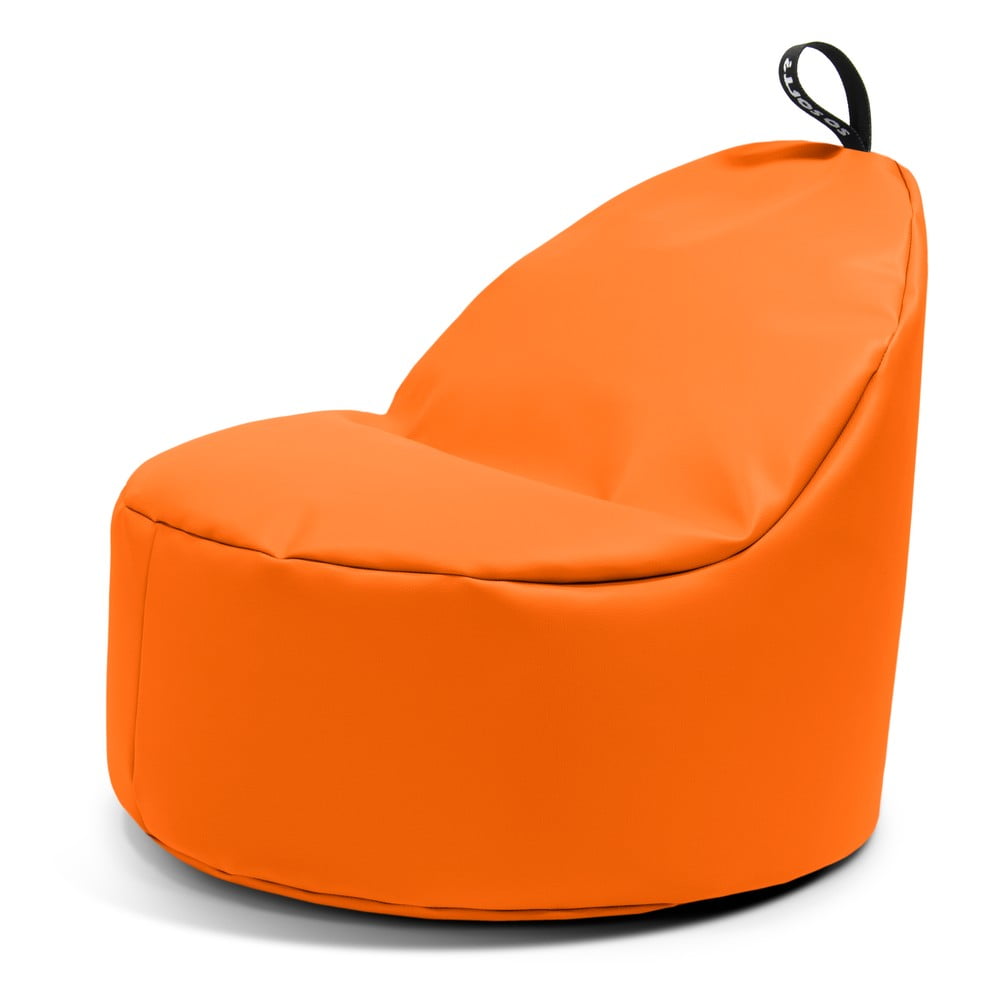 Narancssárga bőrutánzat babzsákfotel Round L – So Soft?
