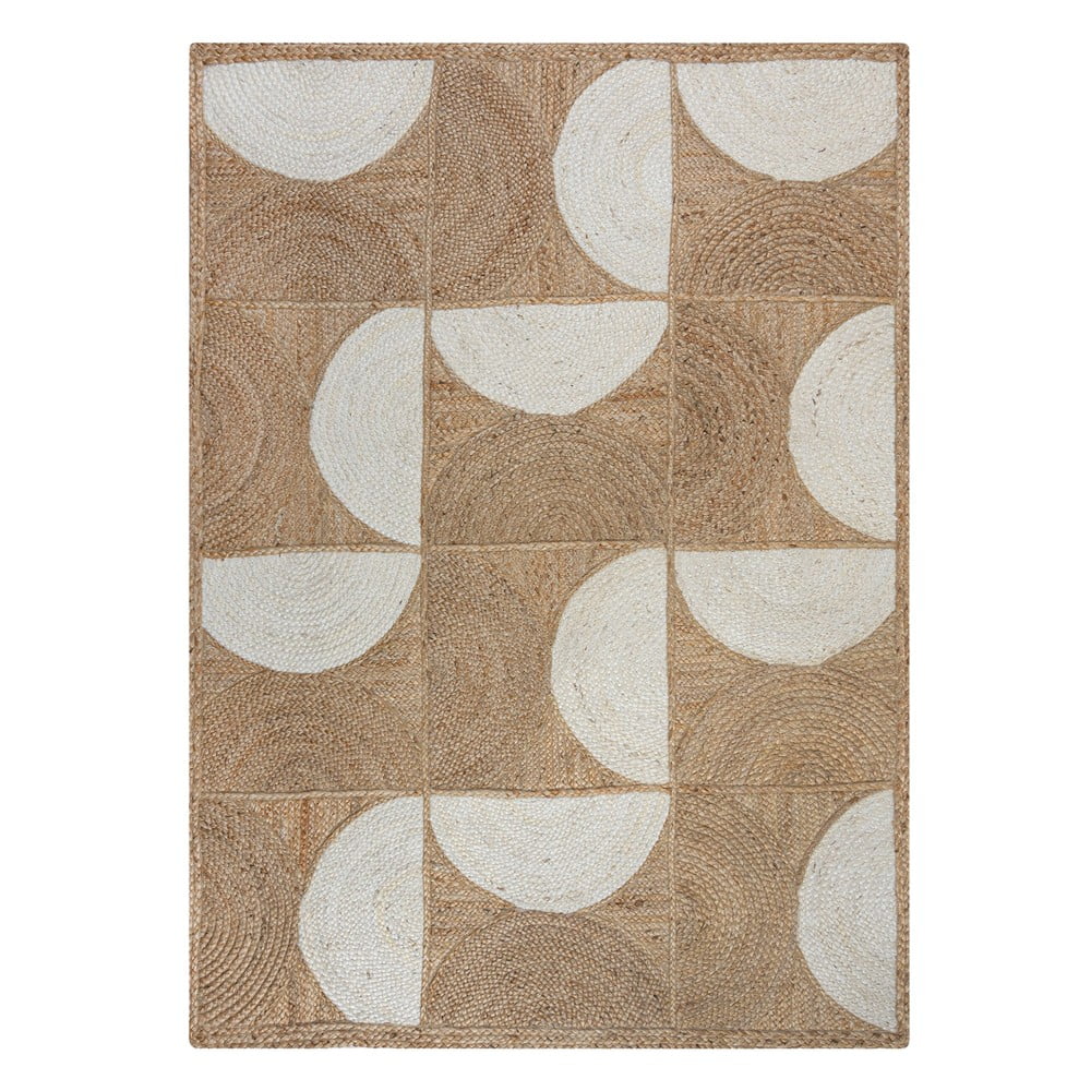 Natúr színű-elefántcsont színű kézi szövésű juta szőnyeg 160x230 cm Eclipse – Flair Rugs