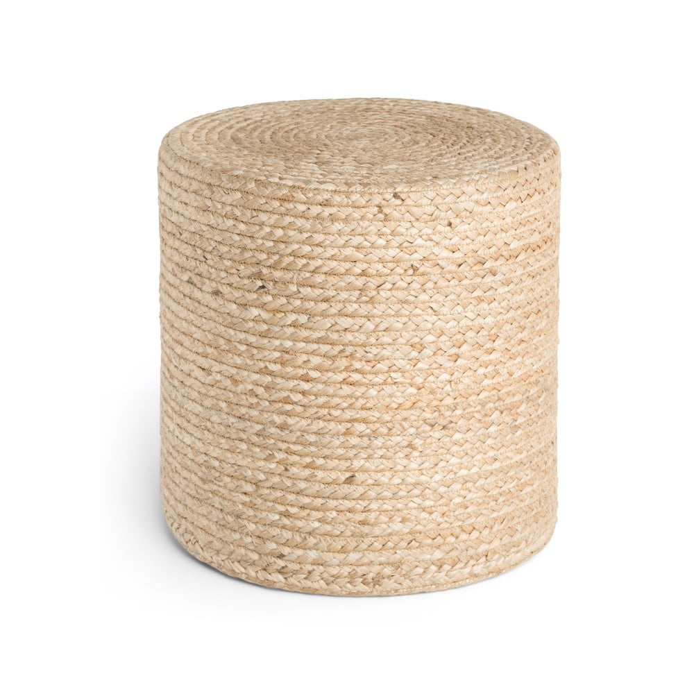 Natúr színű puff Jutta Gold – Hanse Home