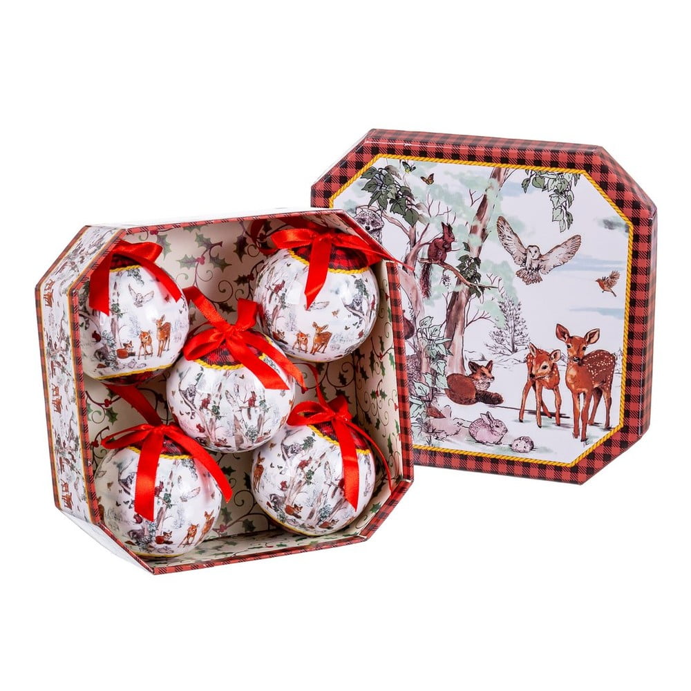 Papír karácsonyfadísz készlet 5 db-os ø 7