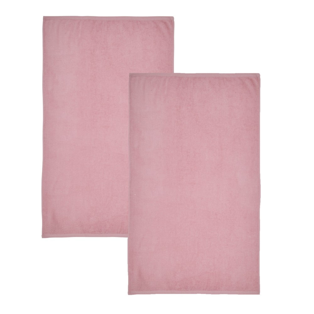 Rózsaszín gyorsan száradó-frottír pamut fürdőlepedő szett 2 db-os 90x140 cm Quick Dry – Catherine Lansfield