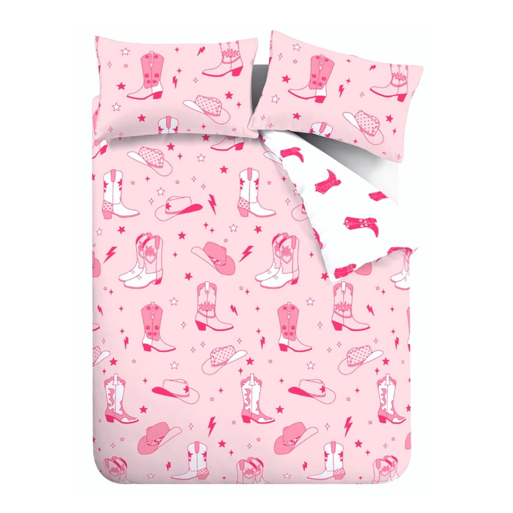 Rózsaszín kétszemélyes ágyneműhuzat 200x200 cm Cowgirl Boot – Sassy B
