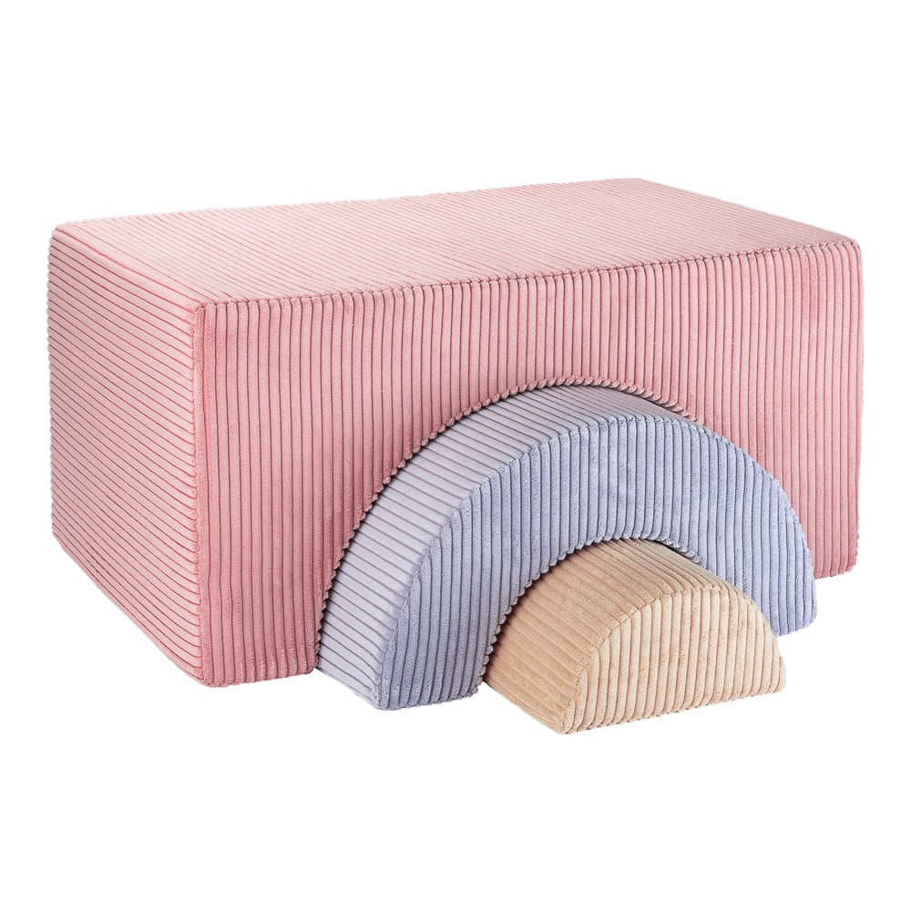 Rózsaszín kordbársony gyerek puff Rainbow – Wigiwama