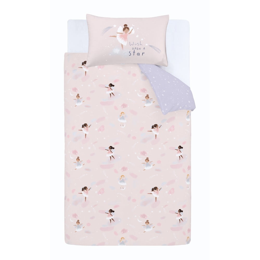 Rózsaszín-lila kétszemélyes gyerek ágyneműhuzat 200x200 cm Dancing Fairies – Catherine Lansfield
