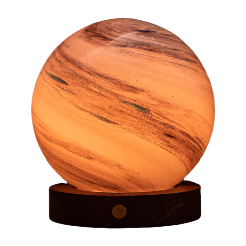 Sötét natúr színű LED asztali lámpa üveg búrával (magasság 13 cm) Polar Cloud – Gingko