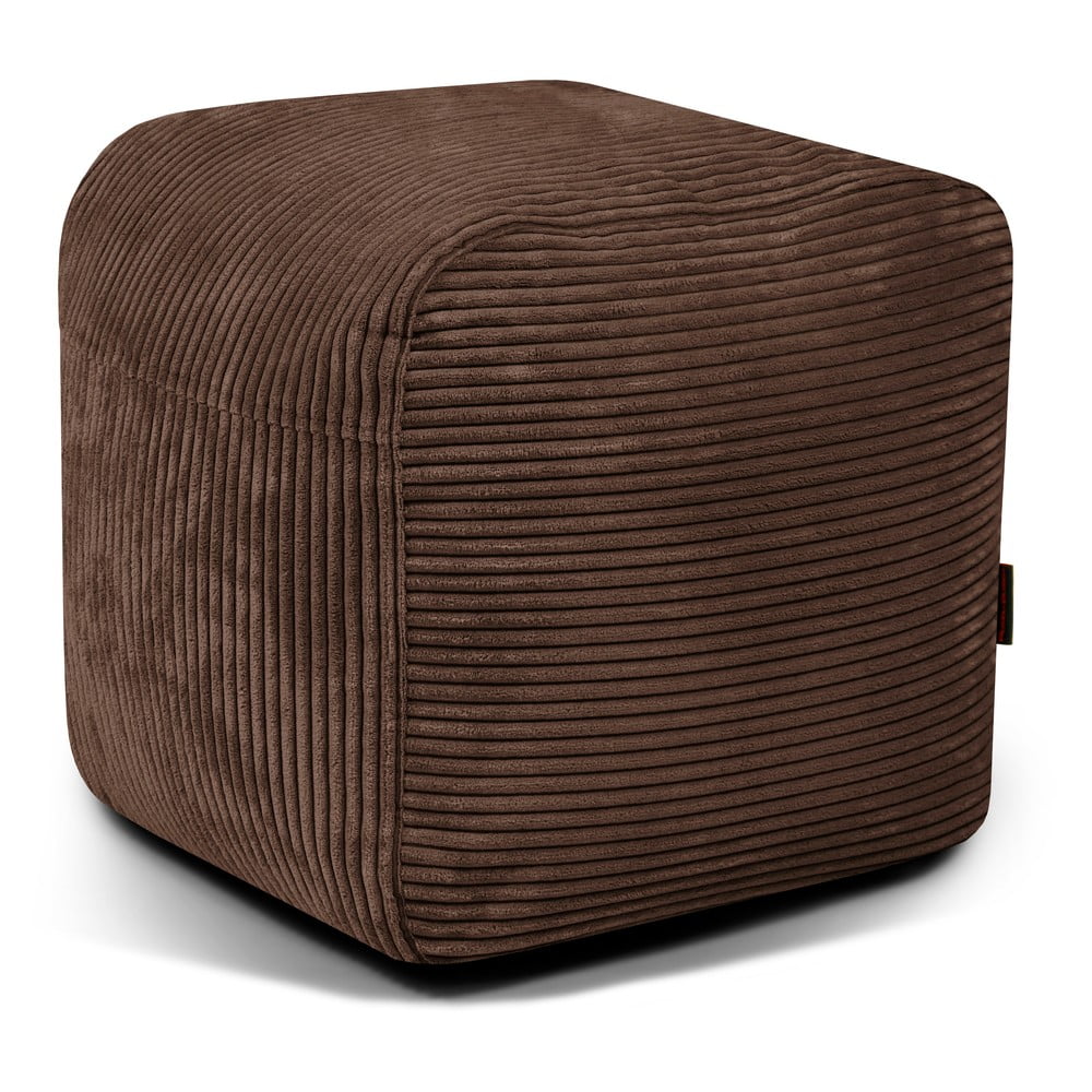 Sötétbarna kordbársony babzsákfotel Plus 50 Lounge – SLOWDOWN