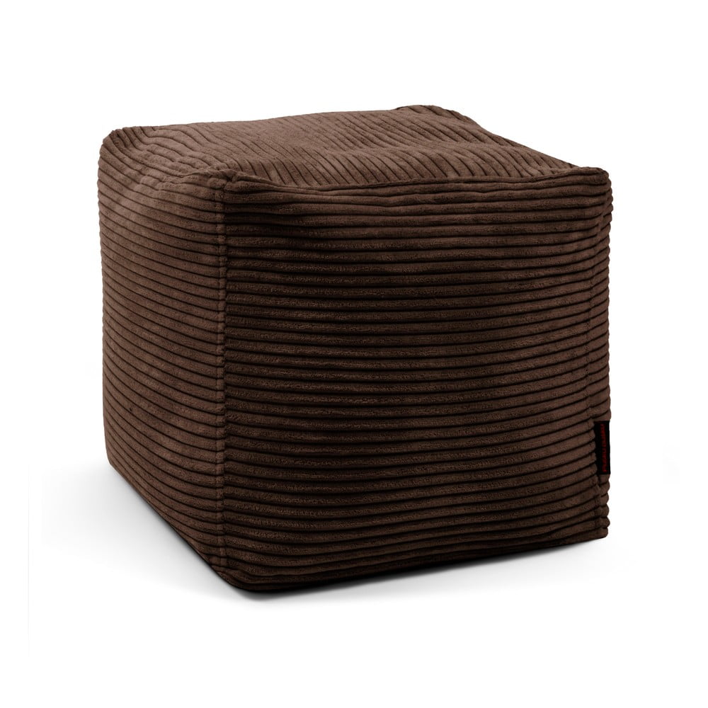 Sötétbarna kordbársony babzsákfotel Up! MooG – SLOWDOWN