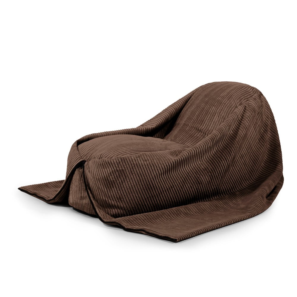 Sötétbarna kordbársony gyerek babzsákfotel Cocoon 120 – SLOWDOWN